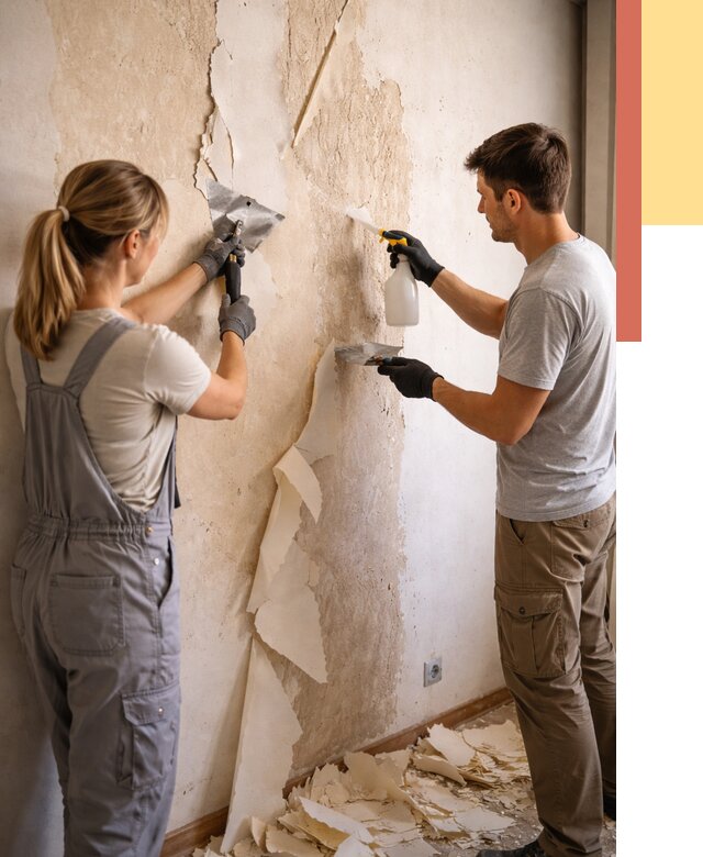 Снятие старых обоев в Ишиме от 5456 руб. под ключ недорого | ОТДЕЛОЧНИК-Шм