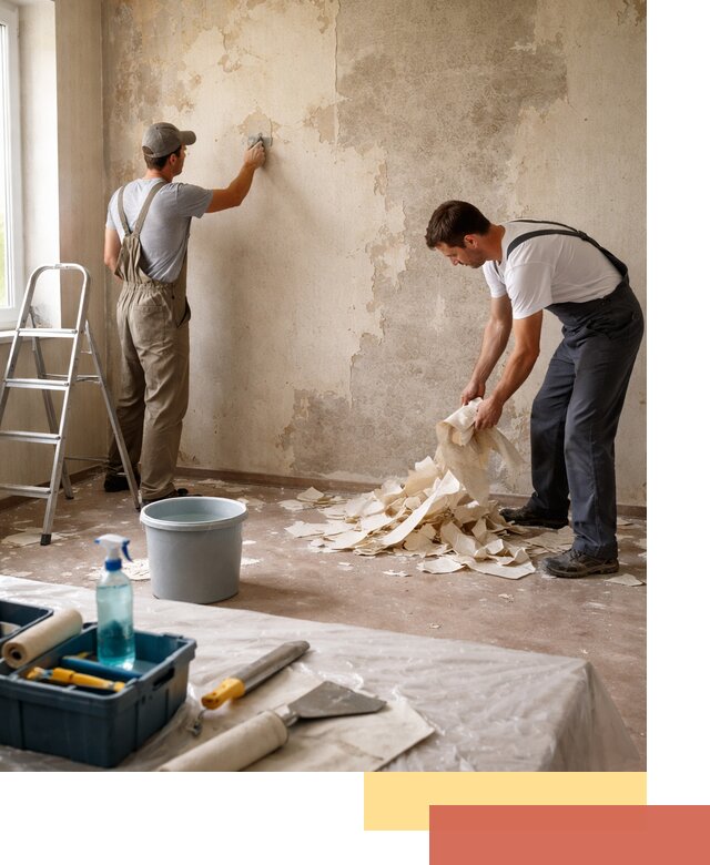 Снятие старых обоев в Ишиме быстро и качественно