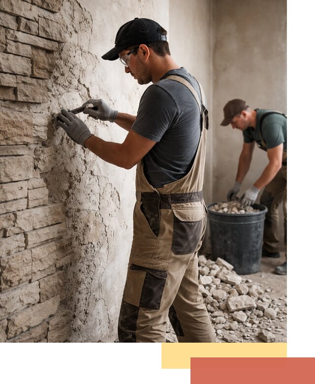 Демонтаж декоративного камня в Ишиме профессионально и безопасно