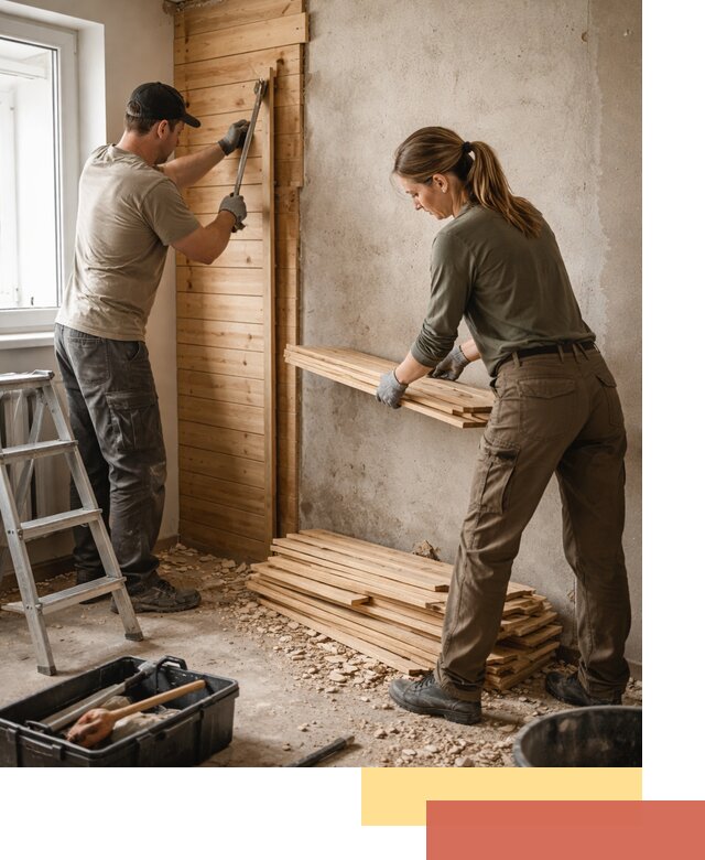 Демонтаж вагонки со стен в Ишиме — профессиональный демонтаж