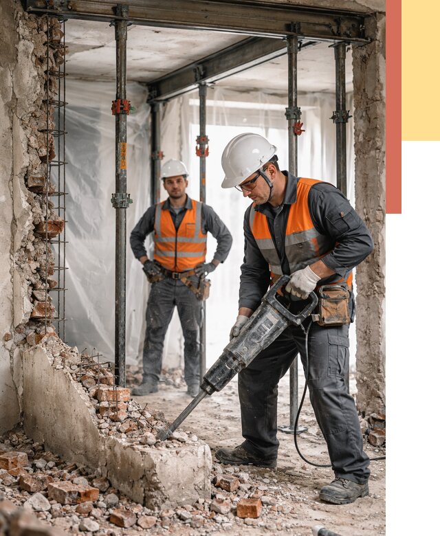 Снос несущих стен в Ишиме от 10653 руб. — демонтаж несущей стены под ключ | ОТДЕЛОЧНИК-Шм