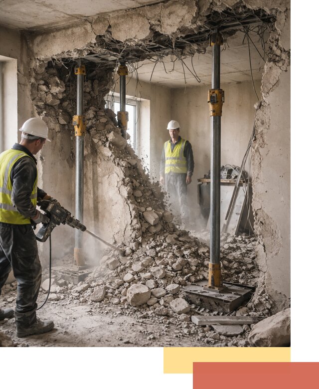 Снос несущих стен в Ишиме с гарантией безопасности и качества