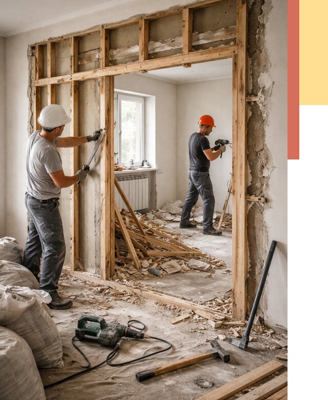 Демонтаж деревянных перегородок в Ишиме от 3326 руб. — быстро и недорого | ОТДЕЛОЧНИК-Шм