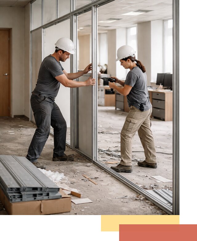 Демонтаж алюминиевых перегородок в Ишиме быстро и аккуратно