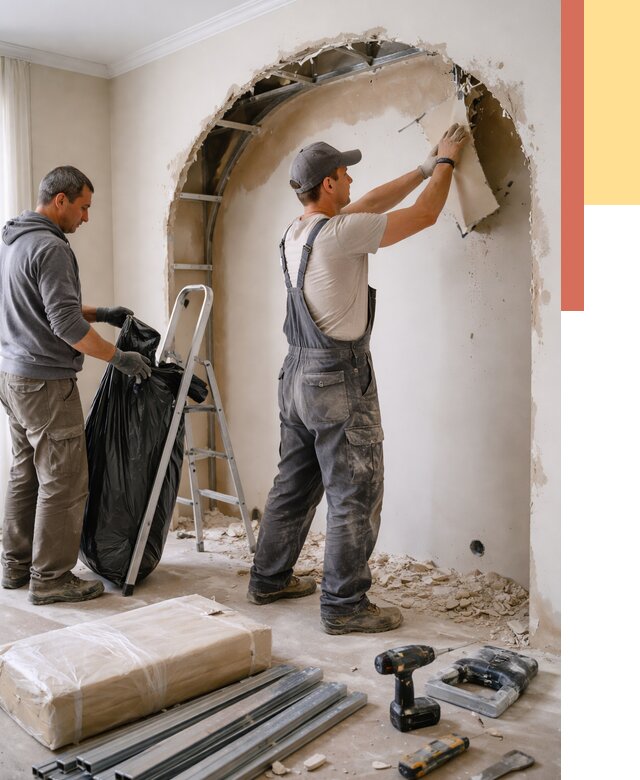 Демонтаж арки из гипсокартона в Ишиме от 3638 руб. — услуги под ключ | ОТДЕЛОЧНИК-Шм