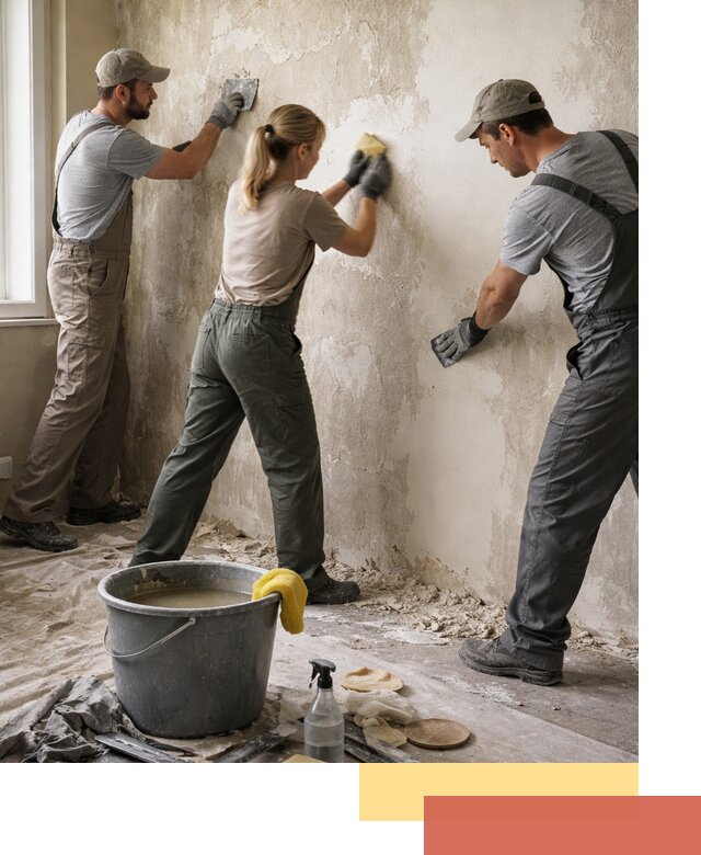 Очистка стен от клея и грунтовки в Ишиме качественно и быстро