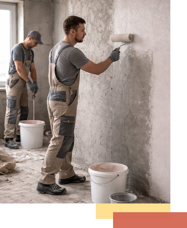 Нанесение бетоноконтакта на стены в Ишиме для последующей отделки