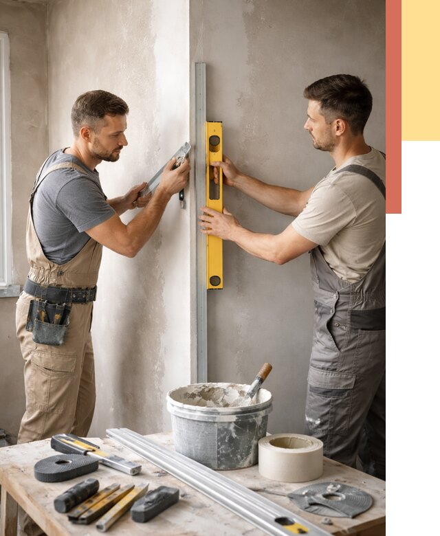 Выведение углов стен в Ишиме от 1923 руб. быстро и недорого | ОТДЕЛОЧНИК-Шм