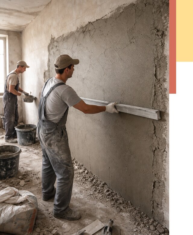 Цементная штукатурка стен в Ишиме от 4677 руб/м2 — быстро и недорого | ОТДЕЛОЧНИК-Шм