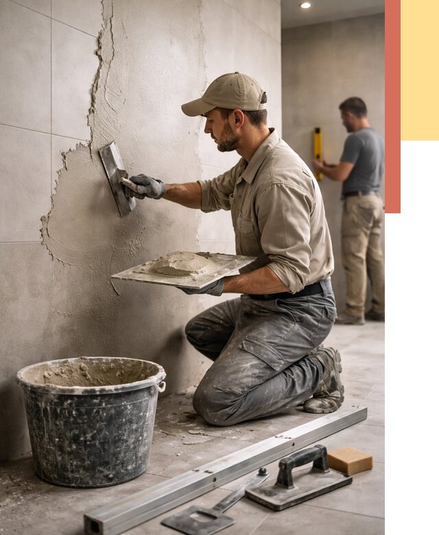 Штукатурка стен в ванной в Ишиме от 4677 руб./м² — выравнивание под ключ | ОТДЕЛОЧНИК-Шм