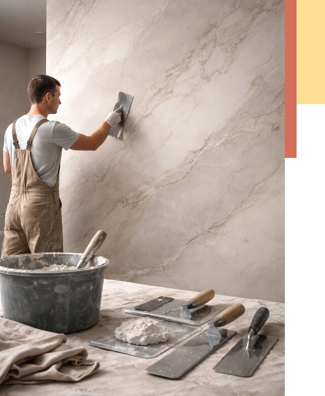 Декоративная штукатурка под мрамор в Ишиме от 2910 руб./м² — быстро и недорого | ОТДЕЛОЧНИК-Шм