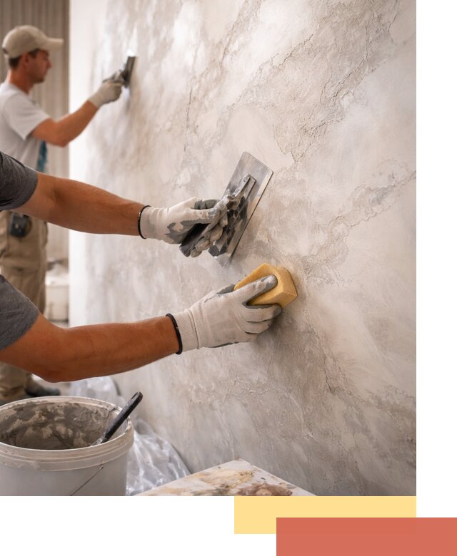 Декоративная штукатурка под мрамор в Ишиме для стен и потолков