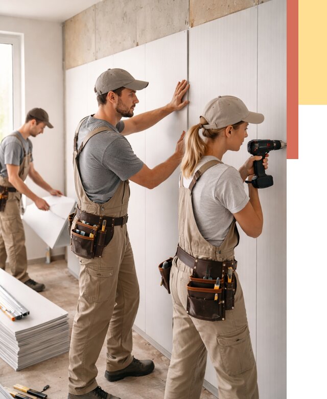 Монтаж ПВХ панелей на стены в Ишиме от 468 руб/м2 — быстро и недорого | ОТДЕЛОЧНИК-Шм