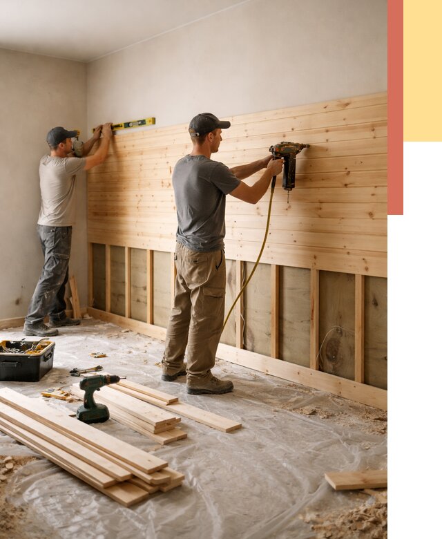 Монтаж деревянной вагонки на стены в Ишиме от 7795 руб. | Услуги монтажа вагонки | ОТДЕЛОЧНИК-Шм