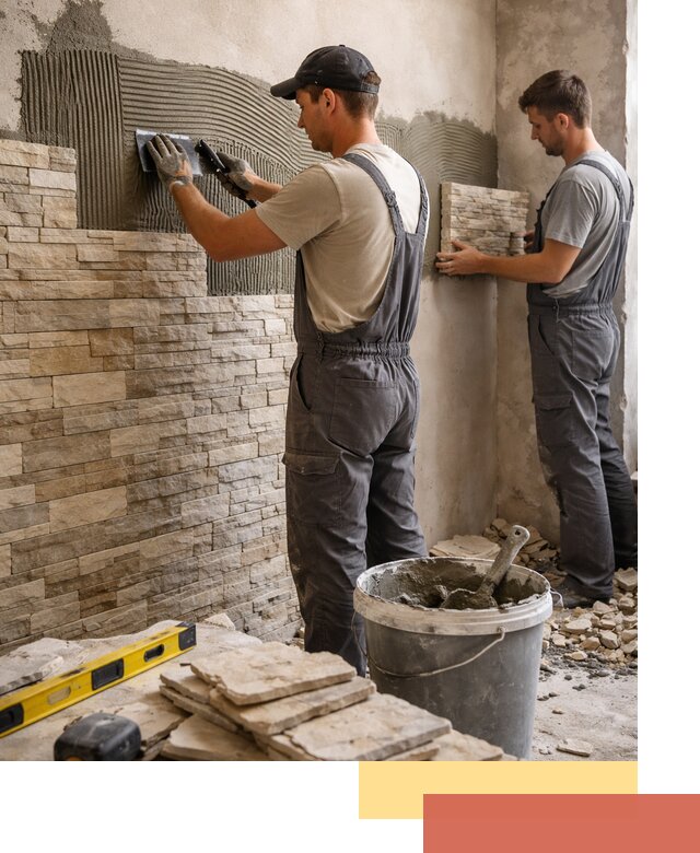 Монтаж искусственного камня в Ишиме — облицовка стен и фасадов