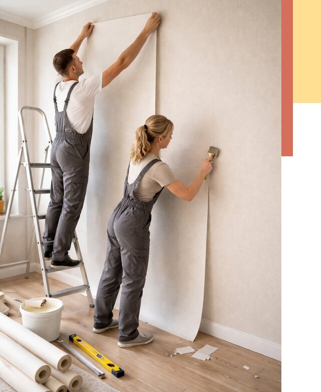 Поклейка флизелиновых обоев в Ишиме от 6236 руб. | Быстро и недорого — ОТДЕЛОЧНИК-Шм