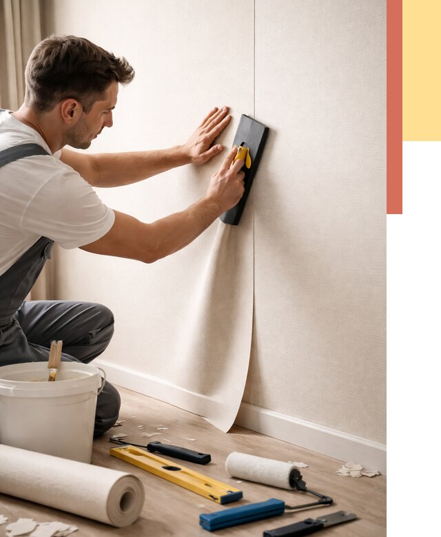 Поклейка виниловых обоев в Ишиме от 4677 руб. | Быстро и недорого — ОТДЕЛОЧНИК-Шм