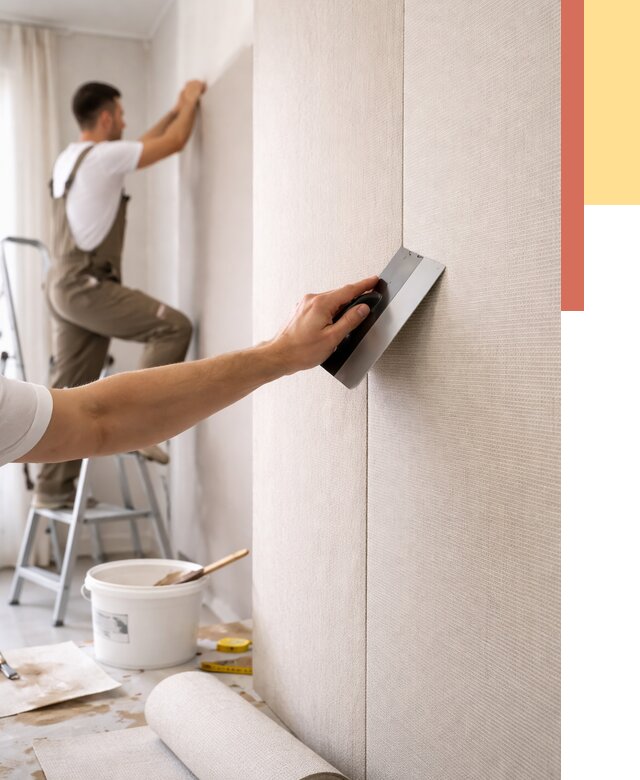 Поклейка текстильных обоев в Ишиме от 4677 руб. под ключ | ОТДЕЛОЧНИК-Шм