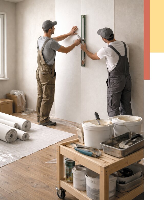 Поклейка стеклообоев в Ишиме от 6755 руб. за м2 — быстро и недорого | ОТДЕЛОЧНИК-Шм