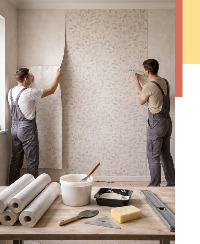 Поклейка обоев с подбором рисунка в Ишиме от 3638 руб. | ОТДЕЛОЧНИК-Шм - быстро и недорого