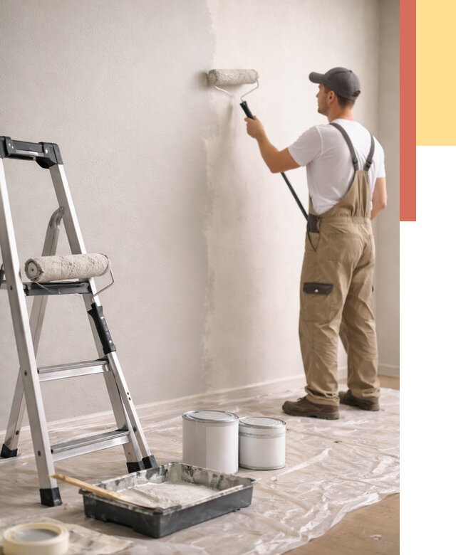 Покраска стен латексной краской в Ишиме от 4677 руб. за м2 | ОТДЕЛОЧНИК-Шм