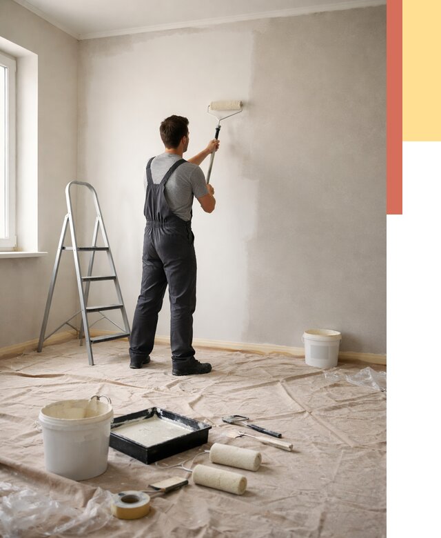 Покраска стен моющейся краской в Ишиме от 364 руб./м² — быстро и недорого | ОТДЕЛОЧНИК-Шм