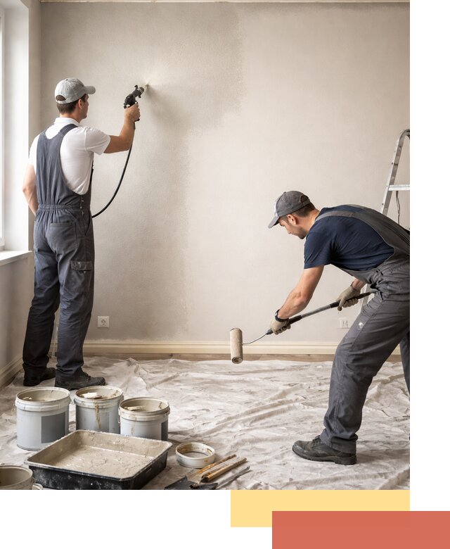 Покраска стен моющейся краской и защита поверхностей в Ишиме