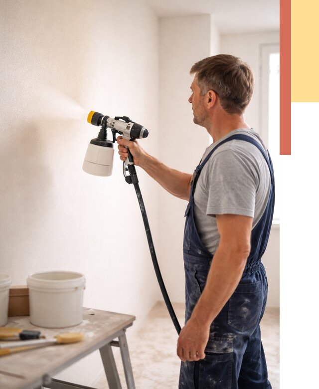 Покраска стен краскопультом в Ишиме от 7795 руб. — механизированная покраска | ОТДЕЛОЧНИК-Шм