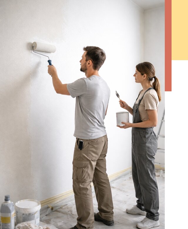 Окраска стен по стеклохолсту в Ишиме от 4677 руб/м² под ключ | ОТДЕЛОЧНИК-Шм