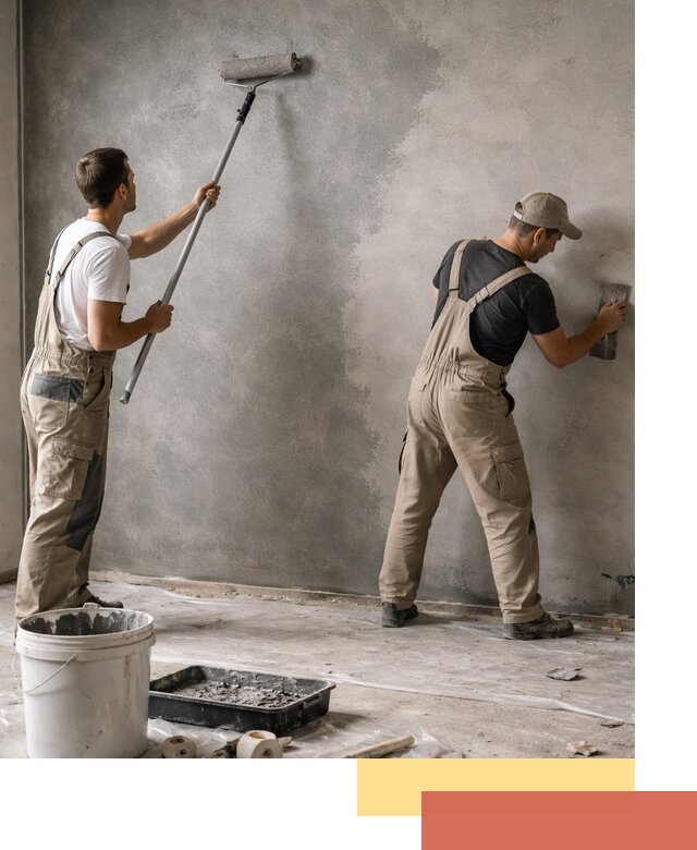 Покраска стен под бетон в Ишиме профессионально и недорого