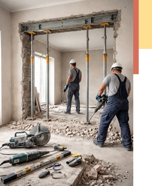 Прорезка проема в стене в Ишиме от 4677 руб. — быстро и недорого | ОТДЕЛОЧНИК-Шм