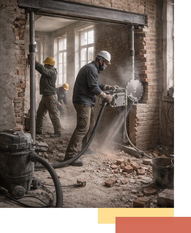 Прорезка проема в стене под дверной или оконный проем в Ишиме