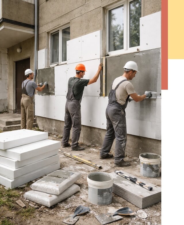 Утепление стен пенопластом в Ишиме от 1819 руб. — недорого и под ключ | ОТДЕЛОЧНИК-Шм