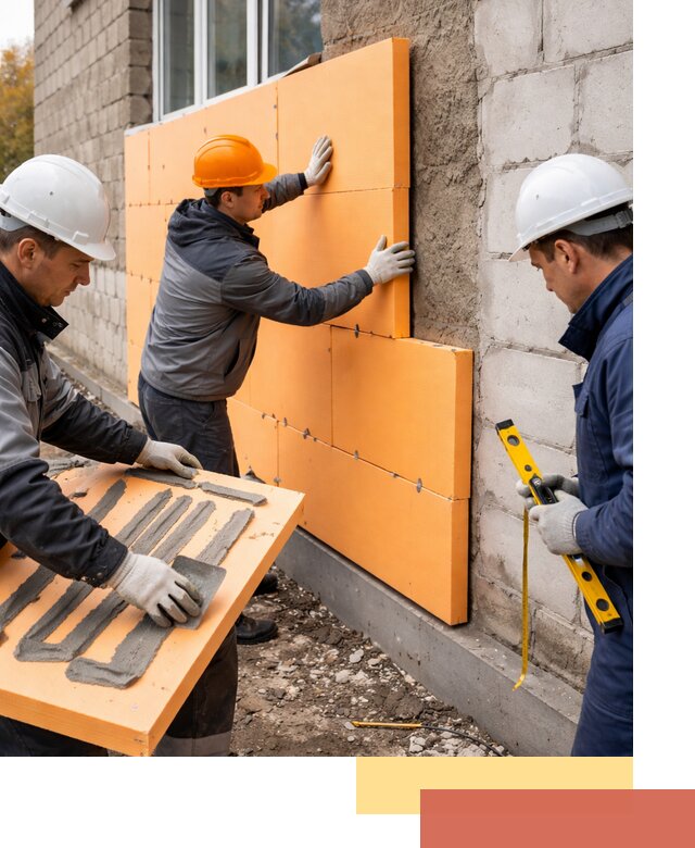 Утепление фасада пеноплексом под ключ в Ишиме