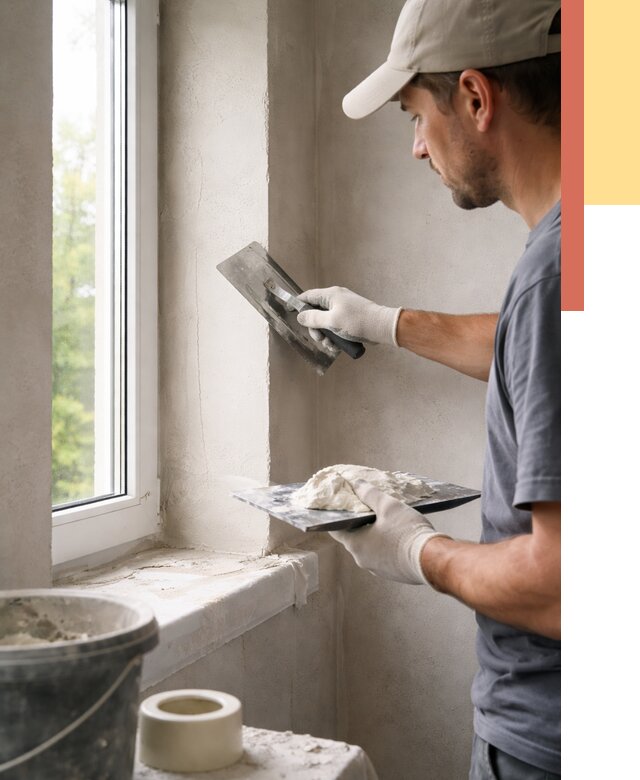 Штукатурка откосов в Ишиме от 4677 руб/м² — услуги и выравнивание под ключ | ОТДЕЛОЧНИК-Шм