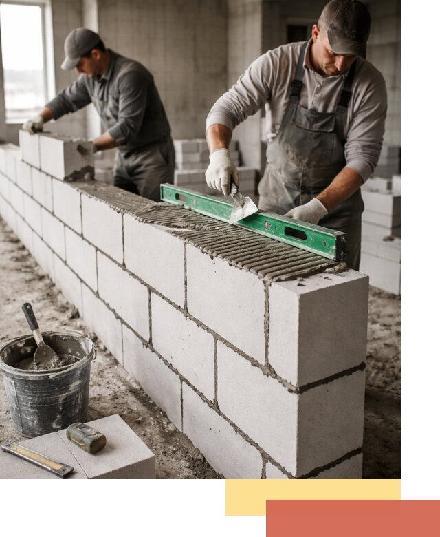 Кладка перегородок из газобетона в Ишиме быстро и качественно