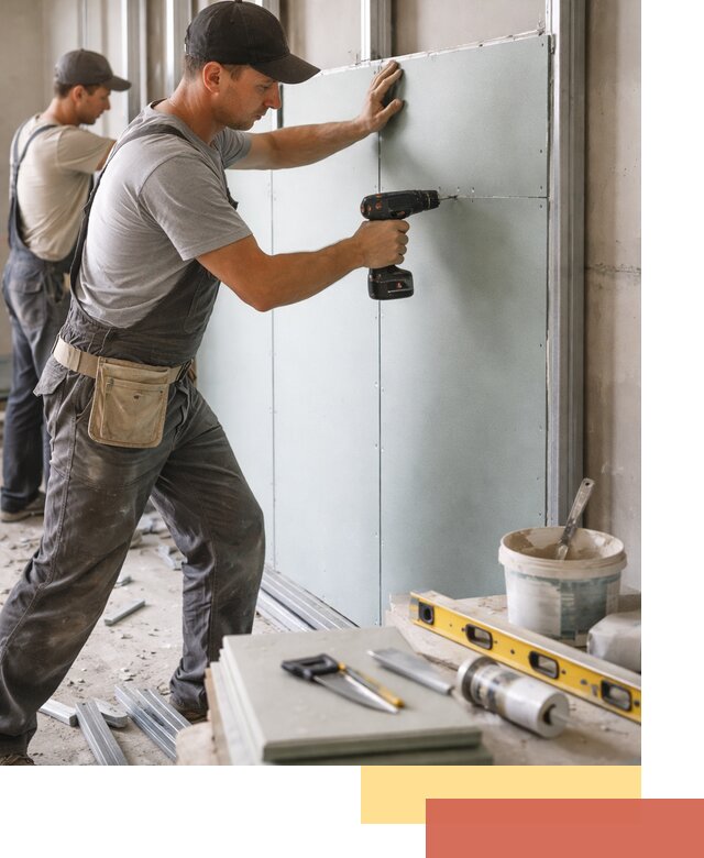 Кладка влагостойких перегородок ПГП в Ишиме