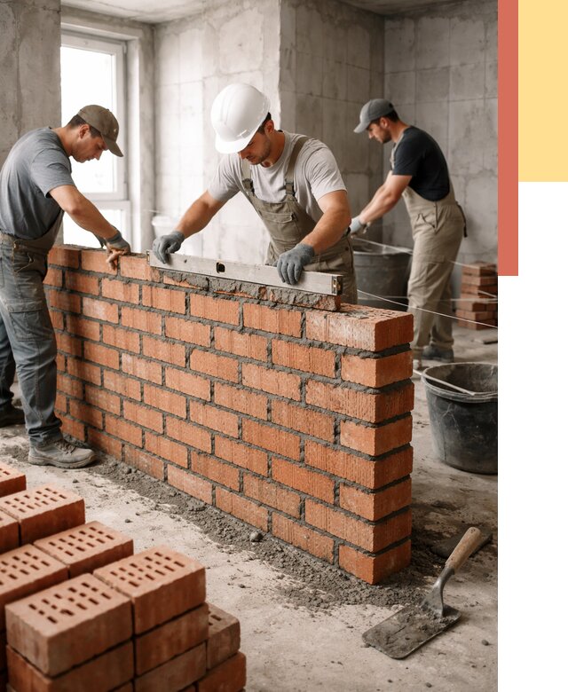 Кладка перегородок из кирпича в Ишиме от 3638 руб. за м² | ОТДЕЛОЧНИК-Шм