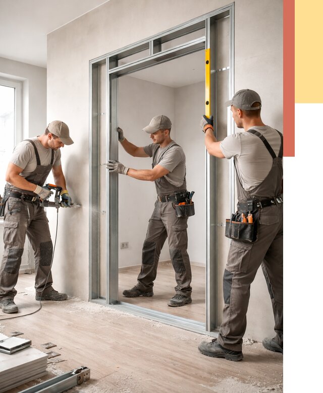 Устройство дверного проема в перегородке в Ишиме от 4677 руб. под ключ | ОТДЕЛОЧНИК-Шм