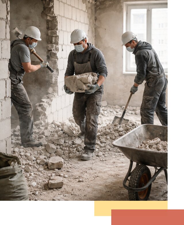 Демонтаж блочных перегородок в Ишиме быстро и аккуратно