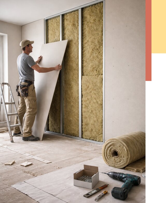 Перегородка из гипсокартона с шумоизоляцией в Ишиме от 3243 руб. | ОТДЕЛОЧНИК-Шм