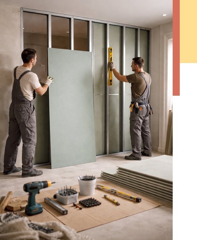 Перегородка из влагостойкого гипсокартона в Ишиме от 4989 руб. — монтаж под ключ | ОТДЕЛОЧНИК-Шм