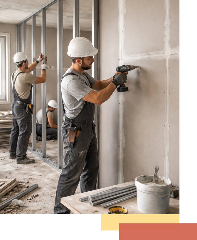 Перегородки из огнестойкого гипсокартона в Ишиме под ключ