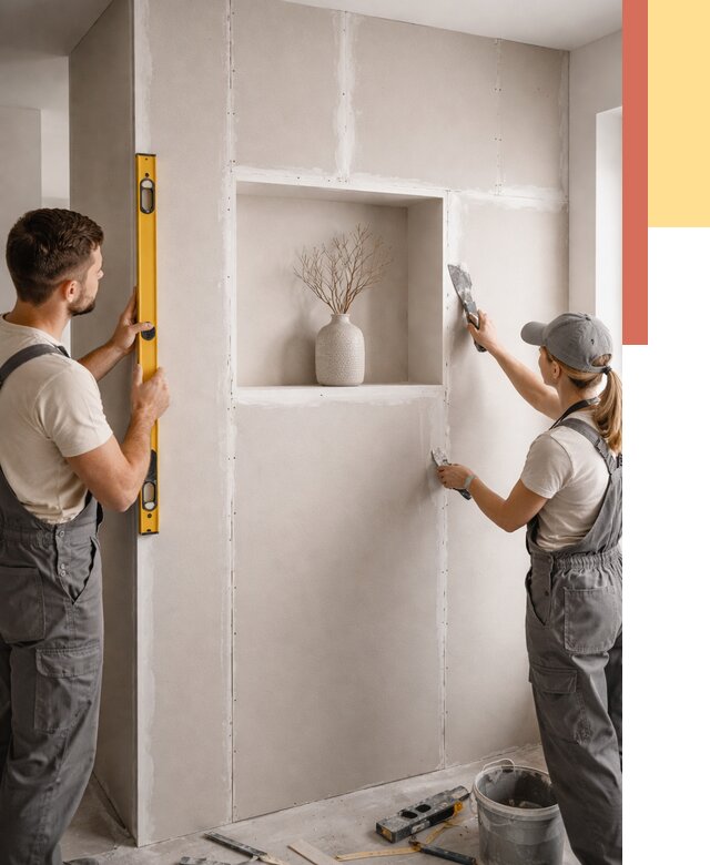 Перегородка из гипсокартона с нишей в Ишиме от 3378 руб. под ключ | ОТДЕЛОЧНИК-Шм