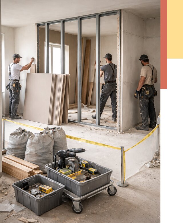 Перенос гипсокартонной перегородки в Ишиме под ключ от 4677 руб. | Демонтаж и монтаж – ОТДЕЛОЧНИК-Шм