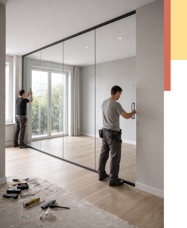 Изготовление стеклянных перегородок в Ишиме от 12835 руб. под ключ | ОТДЕЛОЧНИК-Шм