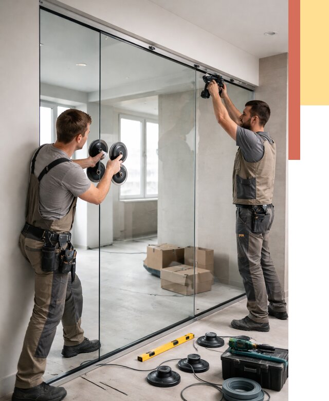 Монтаж стеклянных перегородок в Ишиме от 6755 руб. | ОТДЕЛОЧНИК-Шм