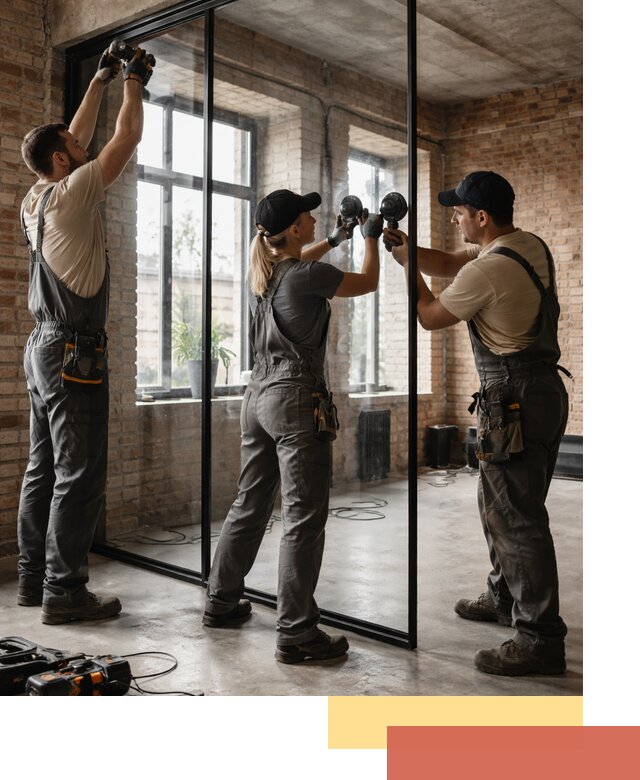 Стеклянные перегородки лофт — изготовление и монтаж в Ишиме