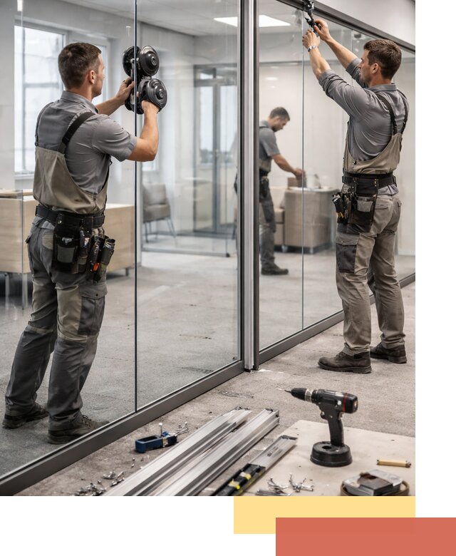 Стеклянные офисные перегородки под ключ в Ишиме