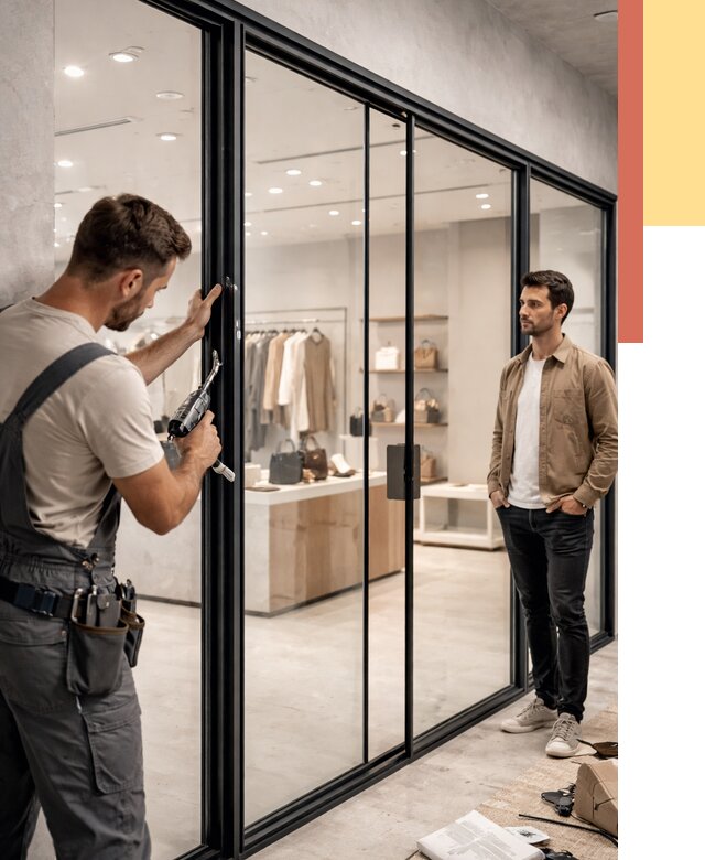 Стеклянные перегородки для магазинов в Ишиме от 8522 руб. под ключ | ОТДЕЛОЧНИК-Шм